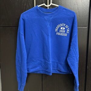 Blue Under Armour Iron Paradise Sweatshirt- Women’s size medium